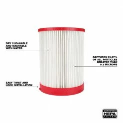 Tools & Equipment Milwaukee 49-90-1977 Large Wet/Dry Vacuum HEPA Filter