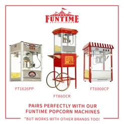 FunTime FT812 8-Ounce 3-in-1 Popcorn Portion Movie Pouch Kit - 12pk