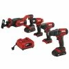 Skil CB739601 20V 4-Tool Combo Kit - Drill,Impact Driver,Reciprocating Saw,Light