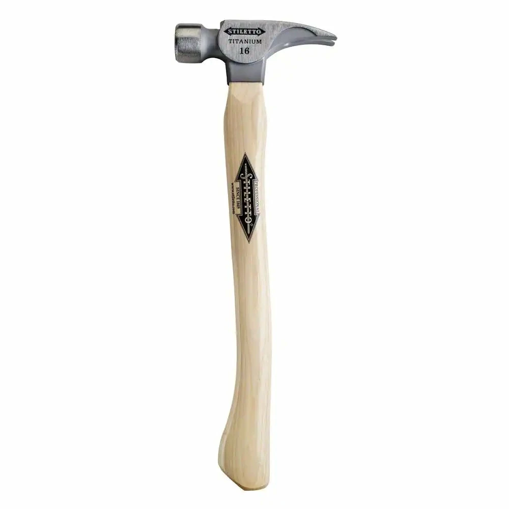Stiletto TI16MC 16 OZ Titanium Milled Face Hammer W/ 18” Curved Hickory Handle Tools & Equipment 4 Stiletto TI16MC 16 OZ Titanium Milled Face Hammer W/ 18” Curved Hickory Handle Tools & Equipment