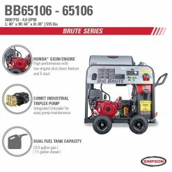 SIMPSON BB65105 4,000-Psi 4.0-Gpm Pressure Washer Big Brute By VANGUARD - 65105
