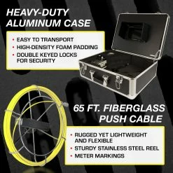 Video Snake SWJ-3188D 65' Pipe Wall Sewer Inspection Color LED Camera System Tools & Equipment