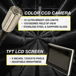 Video Snake SWJ-TS1308 90-inch Telescoping Inspection LED Camera System 14 Video Snake SWJ-TS1308 90-inch Telescoping Inspection LED Camera System