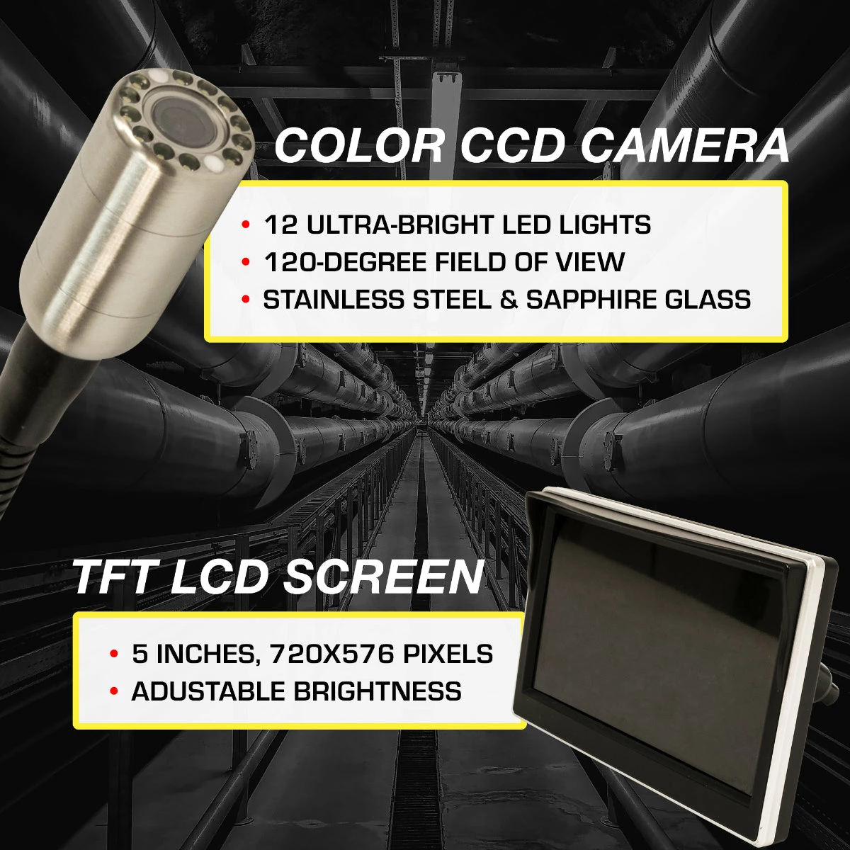 Video Snake SWJ-TS1308 90-inch Telescoping Inspection LED Camera System 6 Video Snake SWJ-TS1308 90-inch Telescoping Inspection LED Camera System