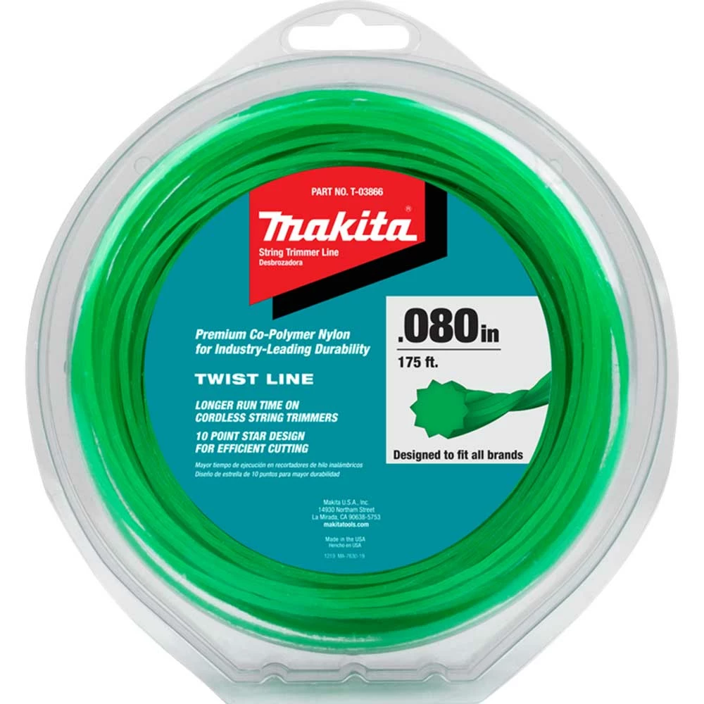 Makita T-03866 0.080" Green Twisted Trimmer Line W/ 175’ Line Length 3 Makita T-03866 0.080" Green Twisted Trimmer Line W/ 175’ Line Length
