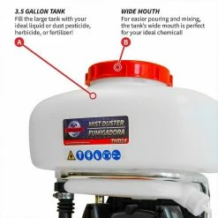 Tomahawk Power TMD14 2 HP 3.7 Gallon Turbo Boosted Pest Control Backpack Sprayer Outdoor Sprayers