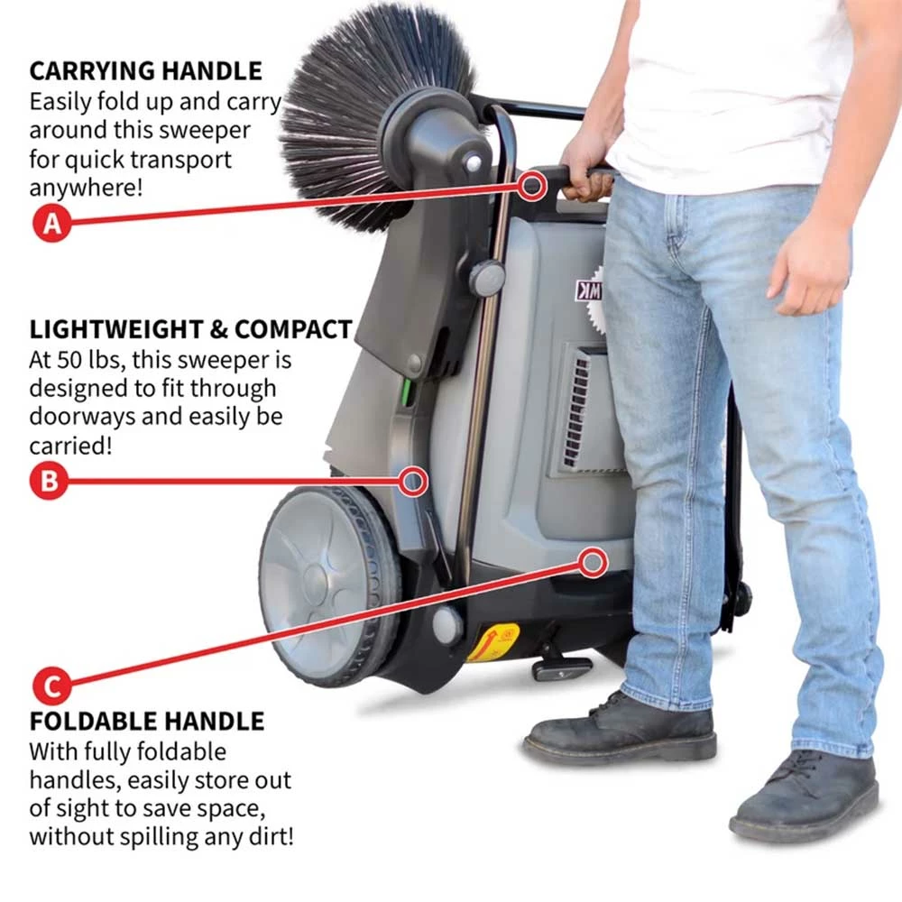 Tools & Equipment Tomahawk Power TOS38 38" Walk Behind Push Sweeper W/ Triple Power Side Brooms 10 Tools & Equipment Tomahawk Power TOS38 38" Walk Behind Push Sweeper W/ Triple Power Side Brooms