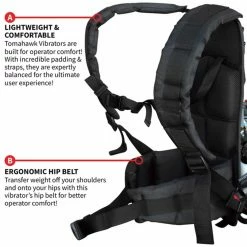 Tools & Equipment Tomahawk Power TVIBH+TVW10-P 1.6 HP Honda Concrete Vibrator W/ 10' Whip Backpack