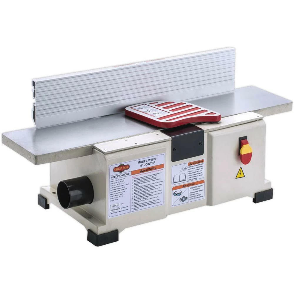 Tools & Equipment Shop Fox W1829 6" Benchtop Jointer 10,000 Rpm 2-Knife Cutterhead 20000 Cuts/M 8 Tools & Equipment Shop Fox W1829 6" Benchtop Jointer 10,000 Rpm 2-Knife Cutterhead 20000 Cuts/M