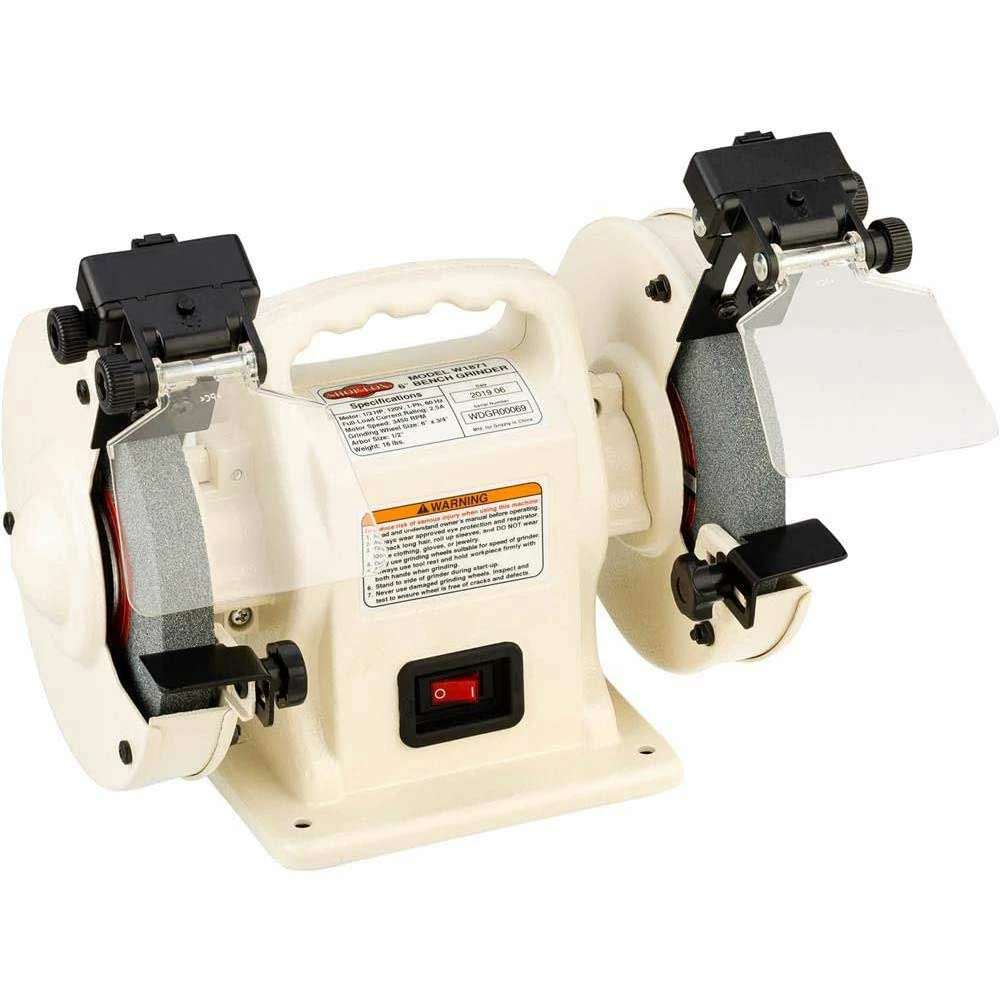 Shop Fox W1871 6" Corded Heavy Duty Lightweight Portable Bench Grinder W/ LEDs 4 Shop Fox W1871 6" Corded Heavy Duty Lightweight Portable Bench Grinder W/ LEDs