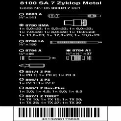 Wera 05004017001 8100 SA Zyklop 1/4" Heavy Duty Metal Metric Ratchet Set - 28 PC Tools & Equipment