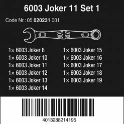 Wera 05020231001 6003 Joker Set Combination Wrench Set - 11 PC Tools & Equipment
