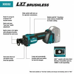 Tools & Equipment Makita XOC02Z 18V LXT Brushless Cordless Cut-Out Tool AWS Capable - Bare Tool