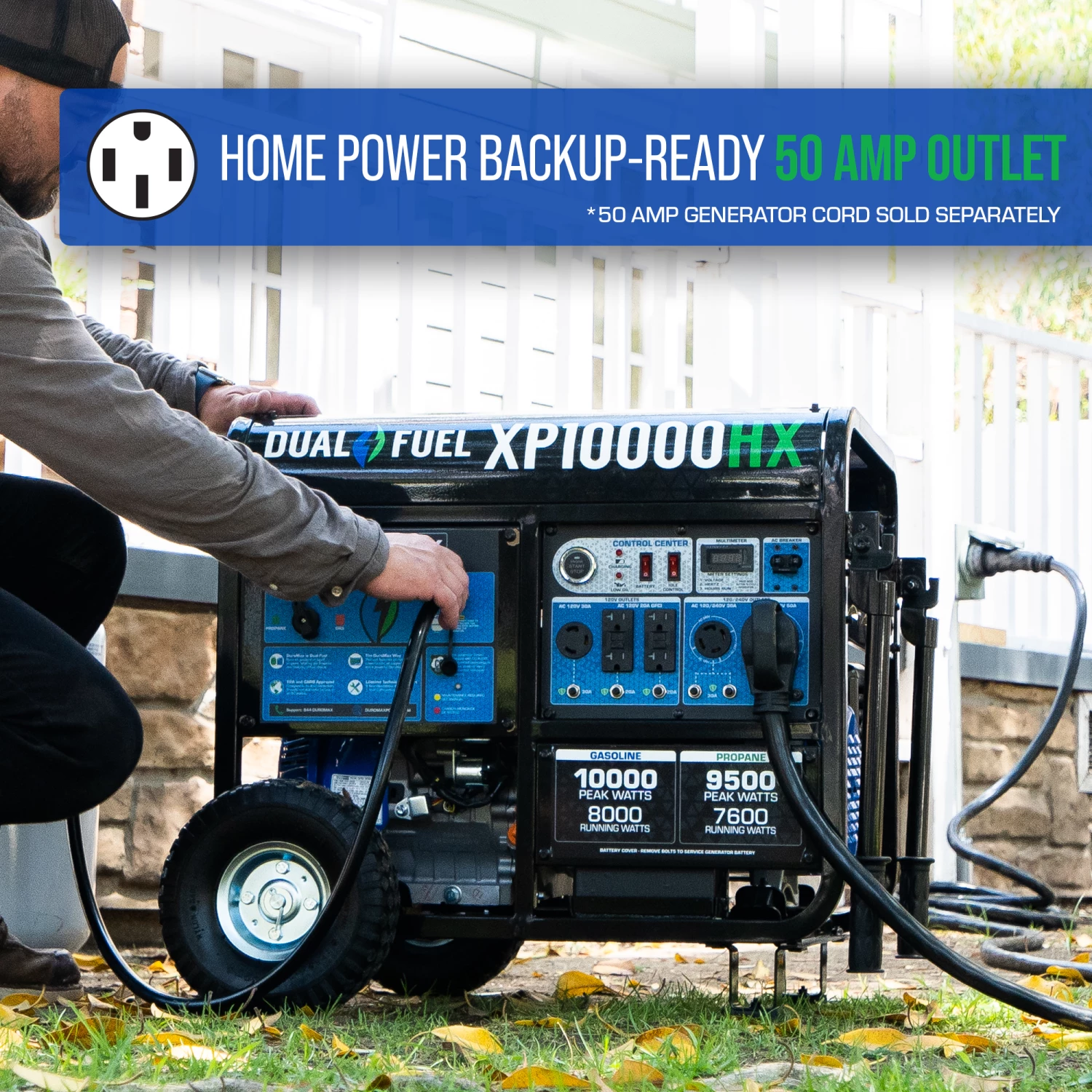 Dual Fuel Generators DuroMax XP10000HX 10,000 Watt Portable Dual Fuel Gas Propane CO Alert Generator 9 Dual Fuel Generators DuroMax XP10000HX 10,000 Watt Portable Dual Fuel Gas Propane CO Alert Generator