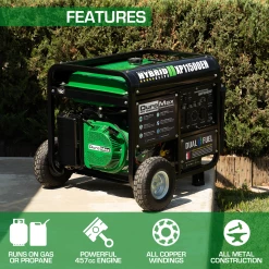 DuroMax XP11500EH 11,500 Watt Portable Dual Fuel Gas Propane Generator Dual Fuel Generators