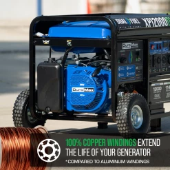 Dual Fuel Generators DuroMax XP12000DX 12,000 Watt Dual Fuel Gas Propane Portable Generator W/ CO Alert 21 Dual Fuel Generators DuroMax XP12000DX 12,000 Watt Dual Fuel Gas Propane Portable Generator W/ CO Alert