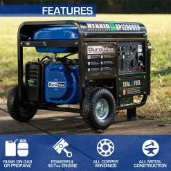 DuroMax XP12000EH 12,000 Watt Portable Dual Fuel Gas Propane Generator Dual Fuel Generators