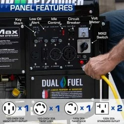 DuroMax XP12000EH 12,000 Watt Portable Dual Fuel Gas Propane Generator Dual Fuel Generators 20 DuroMax XP12000EH 12,000 Watt Portable Dual Fuel Gas Propane Generator Dual Fuel Generators