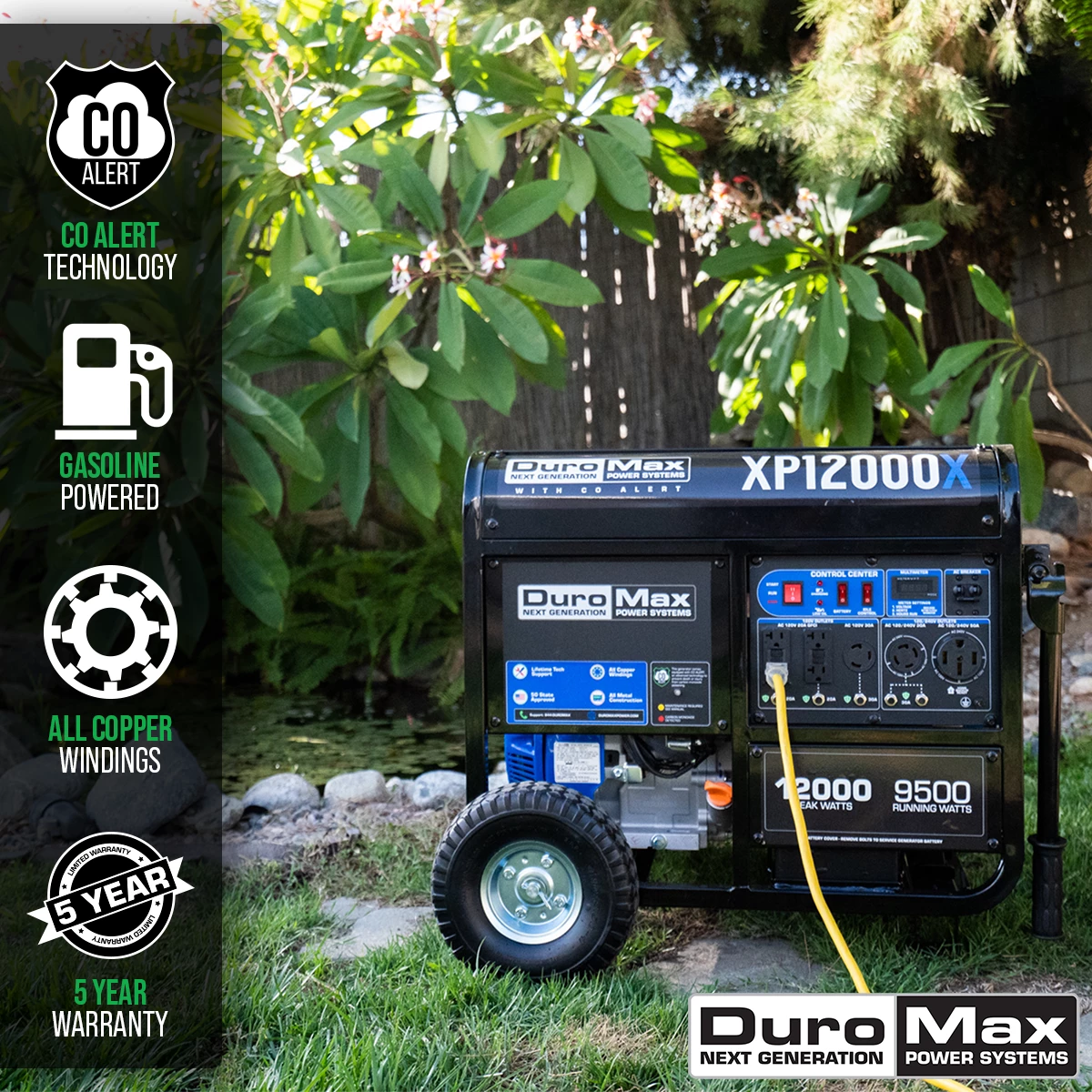 DuroMax XP12000X 12,000 Watt Gasoline Portable Generator W/ CO Alert Gasoline Generators 4 DuroMax XP12000X 12,000 Watt Gasoline Portable Generator W/ CO Alert Gasoline Generators