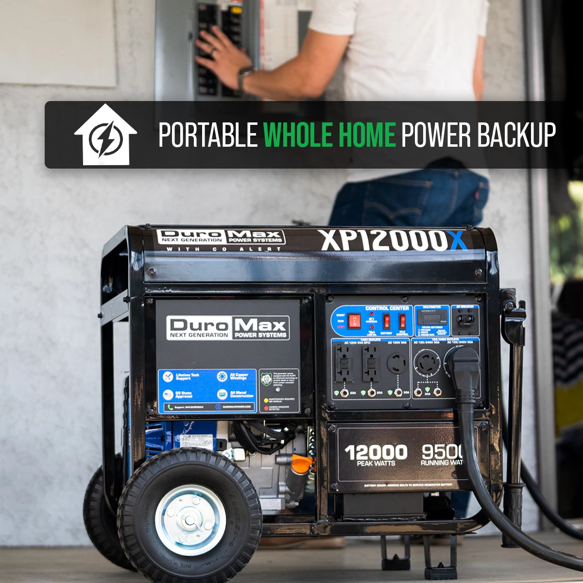 DuroMax XP12000X 12,000 Watt Gasoline Portable Generator W/ CO Alert Gasoline Generators 8 DuroMax XP12000X 12,000 Watt Gasoline Portable Generator W/ CO Alert Gasoline Generators