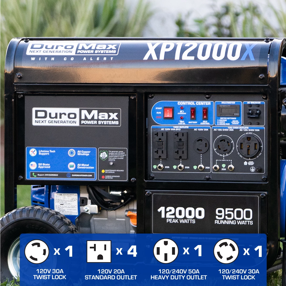 DuroMax XP12000X 12,000 Watt Gasoline Portable Generator W/ CO Alert Gasoline Generators 9 DuroMax XP12000X 12,000 Watt Gasoline Portable Generator W/ CO Alert Gasoline Generators