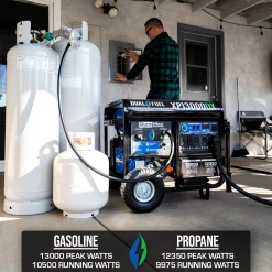 Dual Fuel Generators DuroMax XP13000DX 13,000 Watt Dual Fuel Gas Propane Portable Generator W/ CO Alert