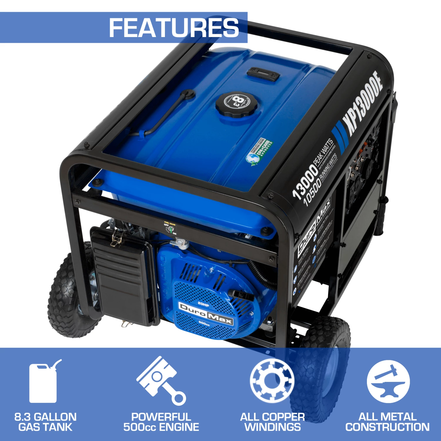 DuroMax XP13000E 13,000 Watt Portable Gas Powered Generator Gasoline Generators 4 DuroMax XP13000E 13,000 Watt Portable Gas Powered Generator Gasoline Generators