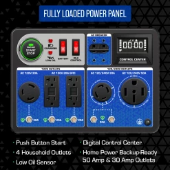 Gasoline Generators DuroMax XP13000HXT 13,000 Watt Electric Start Tri-Fuel Portable Generator W/ CO Alert