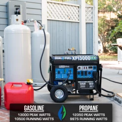 DuroMax XP13000HX 13,000 Watt Portable Dual Fuel Gas Propane CO Alert Generator Gasoline Generators