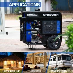 Dual Fuel Generators DuroMax XP15000EH 15,000 Watt Portable Dual Fuel Gas Propane Generator