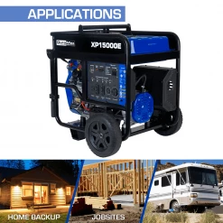 DuroMax XP15000E 15,000 Watt Portable Gas Powered Generator