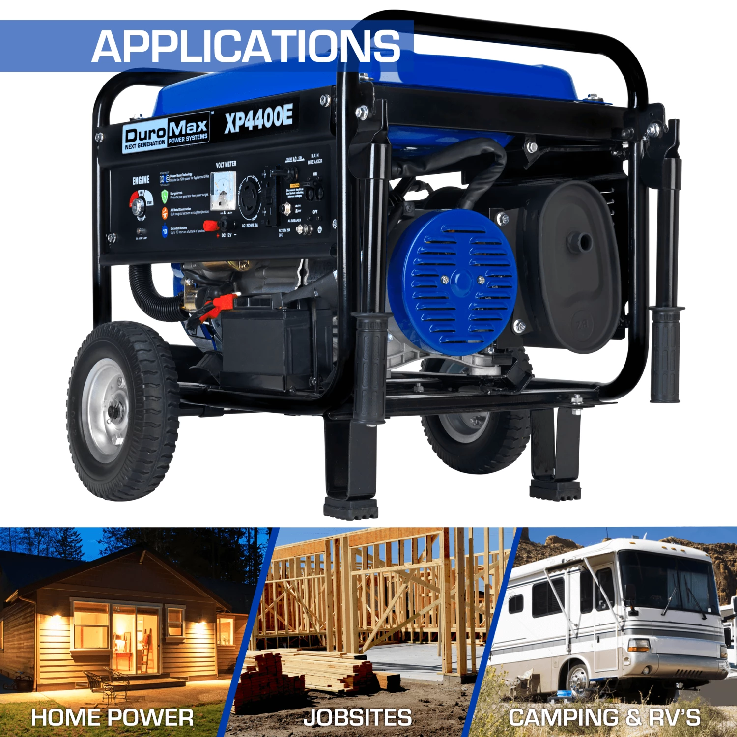 DuroMax XP4400E 4,400 Watt Portable Gas Powered Generator 4 DuroMax XP4400E 4,400 Watt Portable Gas Powered Generator