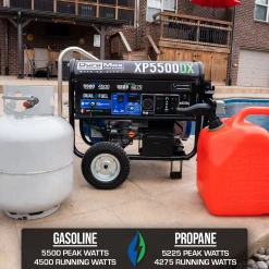 DuroMax XP5500DX 5,500 Watt Dual Fuel Gas Propane Portable Generator W/ CO Alert