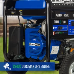 DuroMax XP5500DX 5,500 Watt Dual Fuel Gas Propane Portable Generator W/ CO Alert