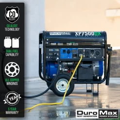 DuroMax XP7500DX 7,500 Watt Dual Fuel Gas Propane Portable Generator W/ CO Alert Dual Fuel Generators