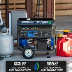 DuroMax XP7500DX 7,500 Watt Dual Fuel Gas Propane Portable Generator W/ CO Alert Dual Fuel Generators