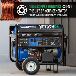 DuroMax XP7500DX 7,500 Watt Dual Fuel Gas Propane Portable Generator W/ CO Alert Dual Fuel Generators