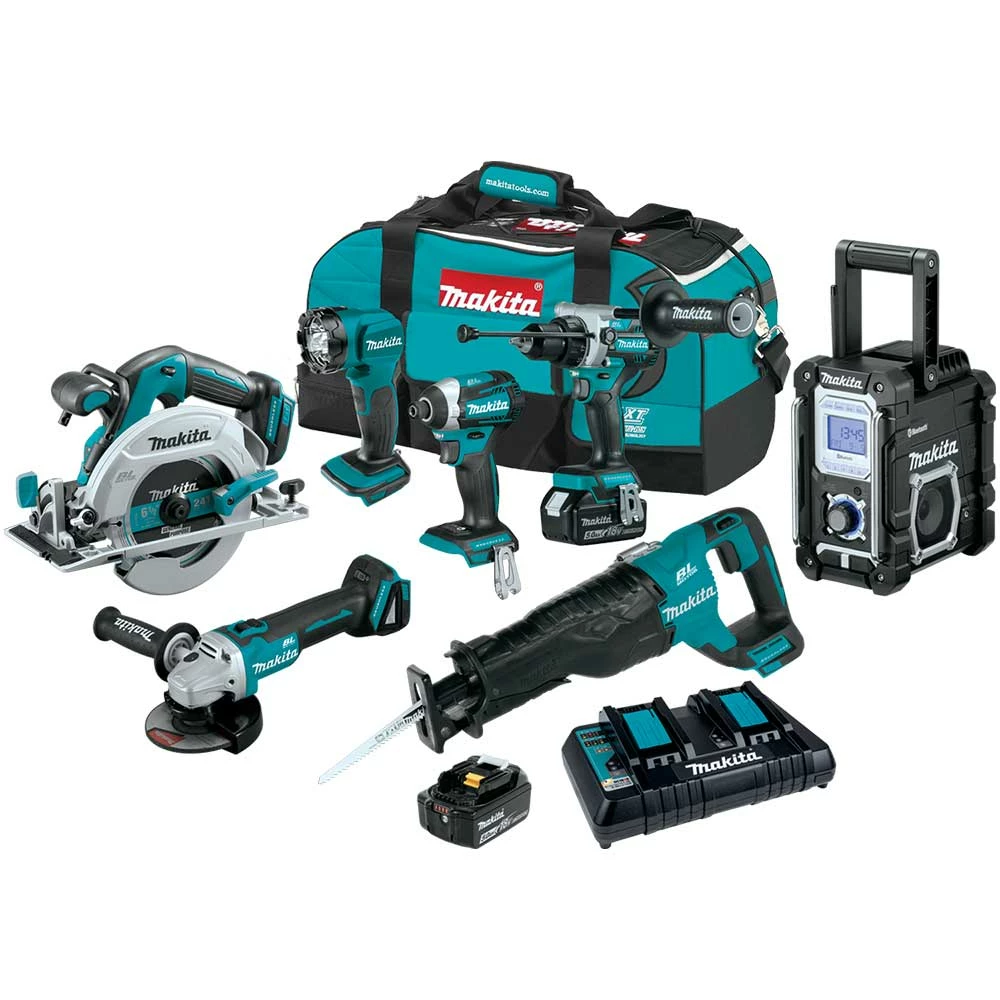 Makita XT707PT 18V LXT Li-Ion Brushless Cordless 7 Tool Combo 5.0 Ah Kit Tools & Equipment 3 Makita XT707PT 18V LXT Li-Ion Brushless Cordless 7 Tool Combo 5.0 Ah Kit Tools & Equipment
