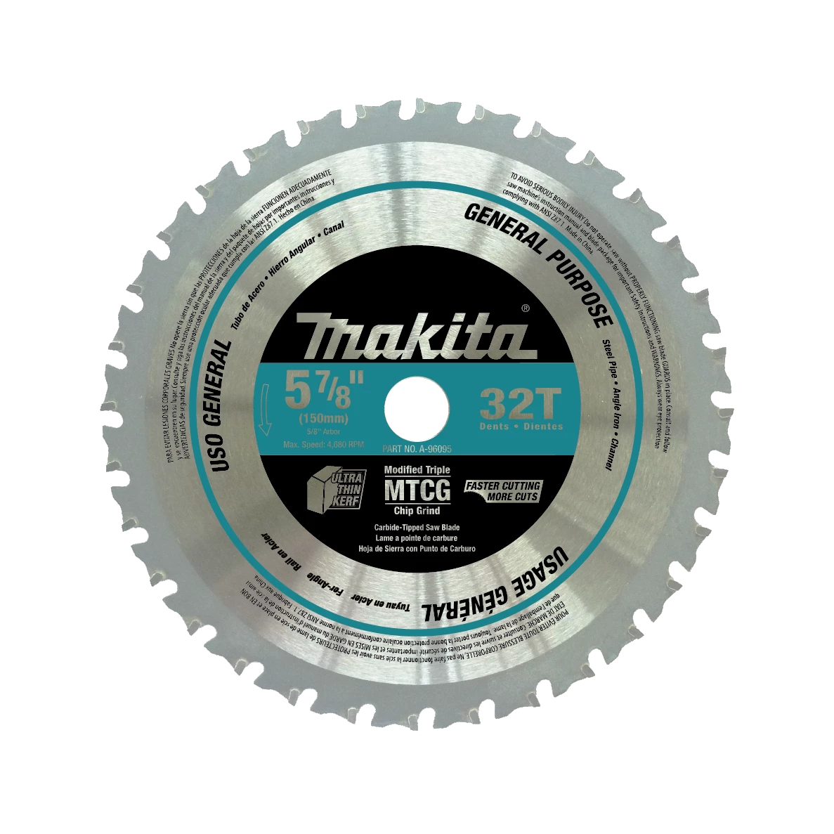 Makita A-96095 5-7/8" 32T Carbide-Tipped Saw Blade, Metal/General Purpose Power Tools 3 Makita A-96095 5-7/8" 32T Carbide-Tipped Saw Blade, Metal/General Purpose Power Tools