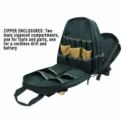 Tools & Equipment Custom Leather Craft 1134 44-Pocket Padded Straps Backpack Tool Work Bag