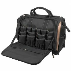 Custom Leather Craft 1539 Soft Tool Bag 58 Pockets W/ Padded Shoulder Strap