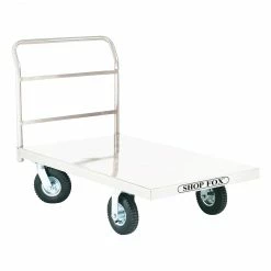 Shop Fox D3240 48-Inch X 30-Inch 2000-Lbs Pneumatic Wheel Platform Truck