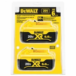 DeWALT DCB206-2 20V 6 Ah MAX XR Premium Lithium Ion Battery Pack - 2Pk