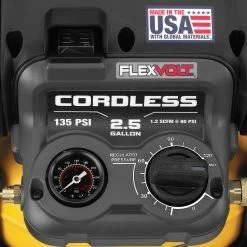 DeWALT DCC2560T1 60V MAX FLEXVOLT 2.5 Gallon Cordless Air Compressor Kit
