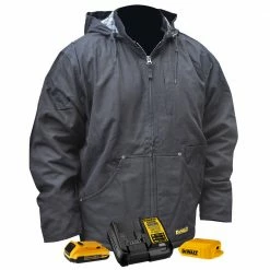 Tools & Equipment DeWALT DCHJ076ABD1-XL 20V Heated Heavy Duty Work Coat Kit Black XL