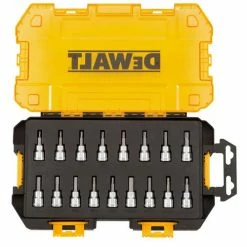 Tools & Equipment DeWALT DWMT73806 3/8-Inch Drive Socket 17 Piece Metric, SAE, And Torx Bit Set