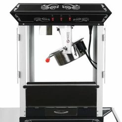 FunTime FT860CB 8oz Premium Black Popcorn Popper Machine Maker Cart Vintage Home Goods