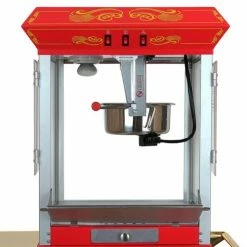 FunTime FT860CR 8oz Premium Red/Gold Popcorn Popper Machine Maker Cart Vintage