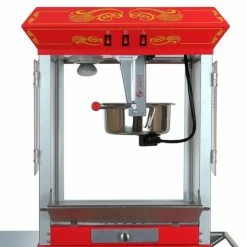FunTime FT860CRS 8oz Premium Red Silver Popcorn Popper Machine Maker Cart Home Goods