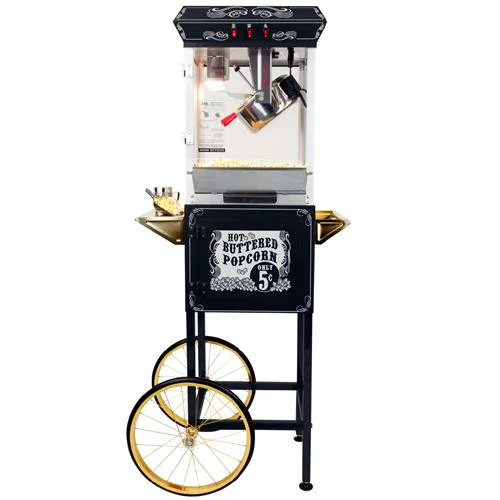 FunTime FT862CBG 8oz Black Popcorn Popper Machine Maker Cart Vintage Style 12 FunTime FT862CBG 8oz Black Popcorn Popper Machine Maker Cart Vintage Style